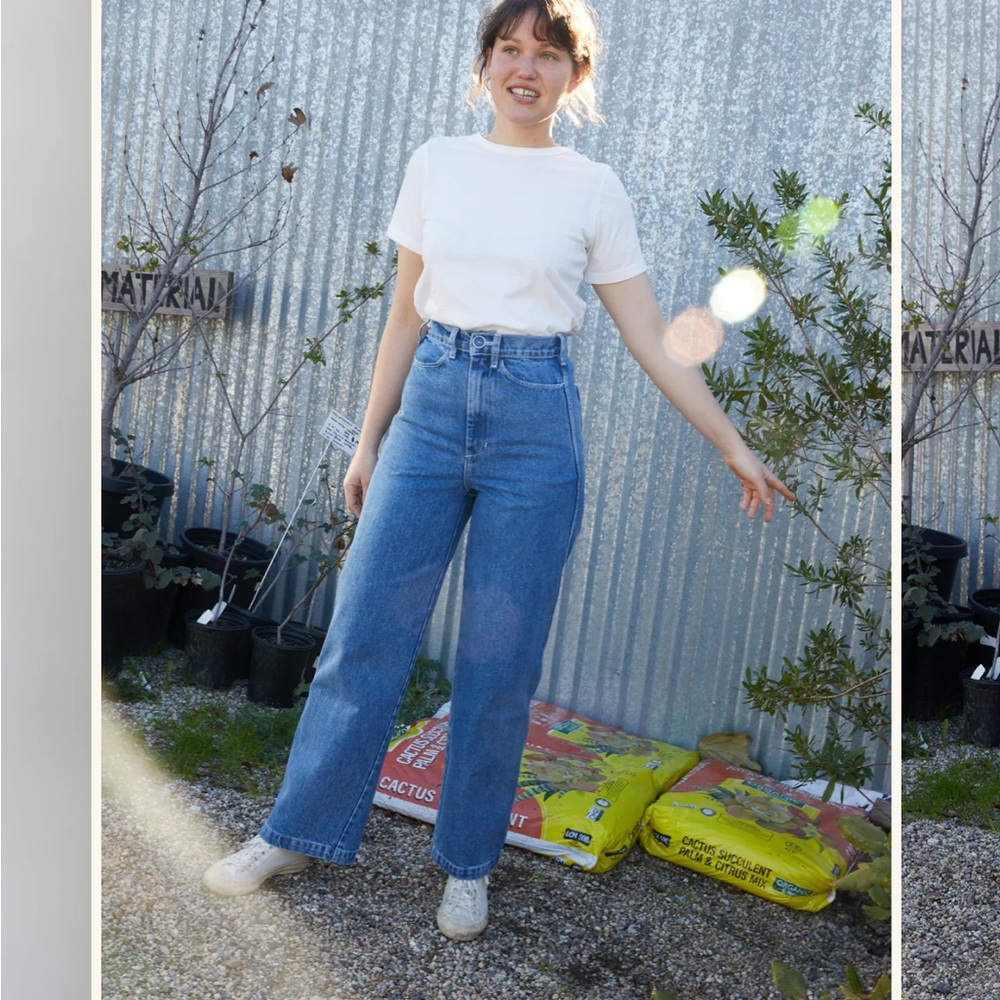 High-Rise Straight Leg Women's Jeans Gravel & Gold